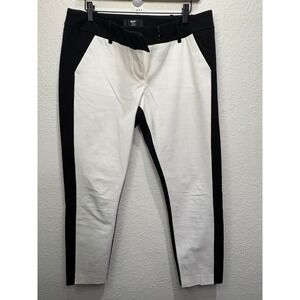 Mossimo‎ Black White Color block Stretch Pants Women 12 Cropped Ankle
